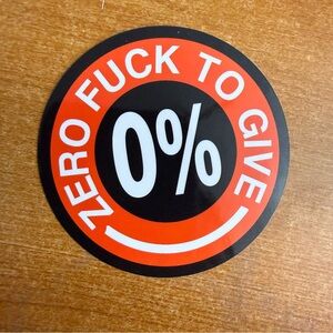 Zero Percent Sticker with Red and‎ Black Design